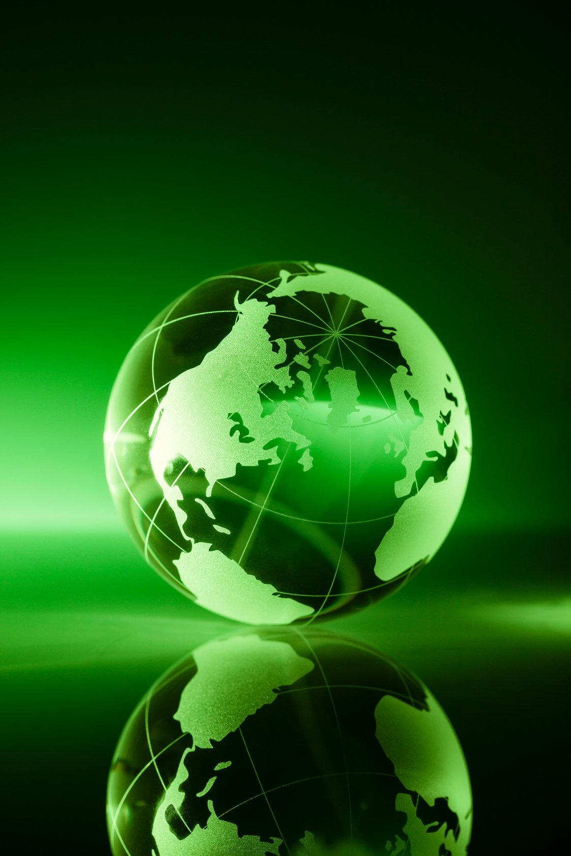 Glass World Globe - Green Earth Backgrounds Global