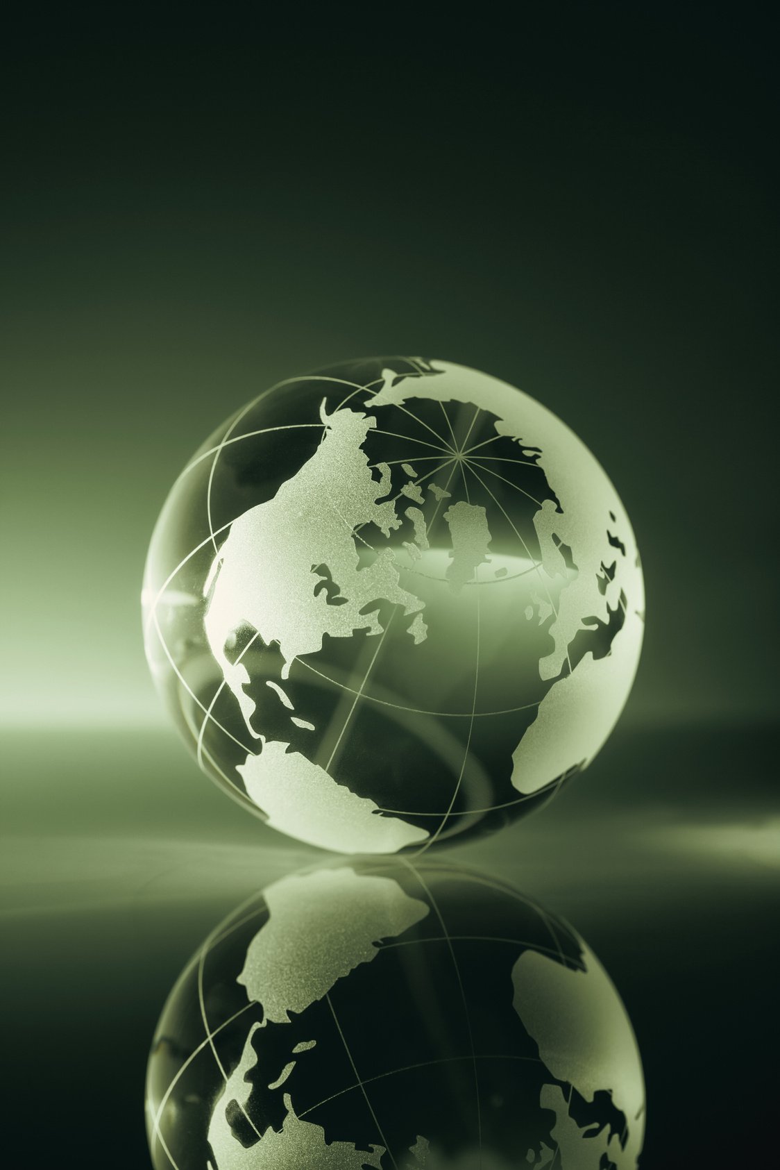 Glass World Globe - Green Earth Backgrounds Global